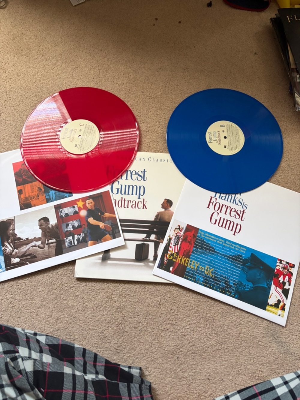PERFECT CONDITION Forrest Gump Soundtrack Colored Vinyl — Red & Blue 2-LP Set